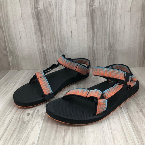 Teva Sandals Mens 10 Orange Blue Hook and Loop Outdoor Shoes main image 4